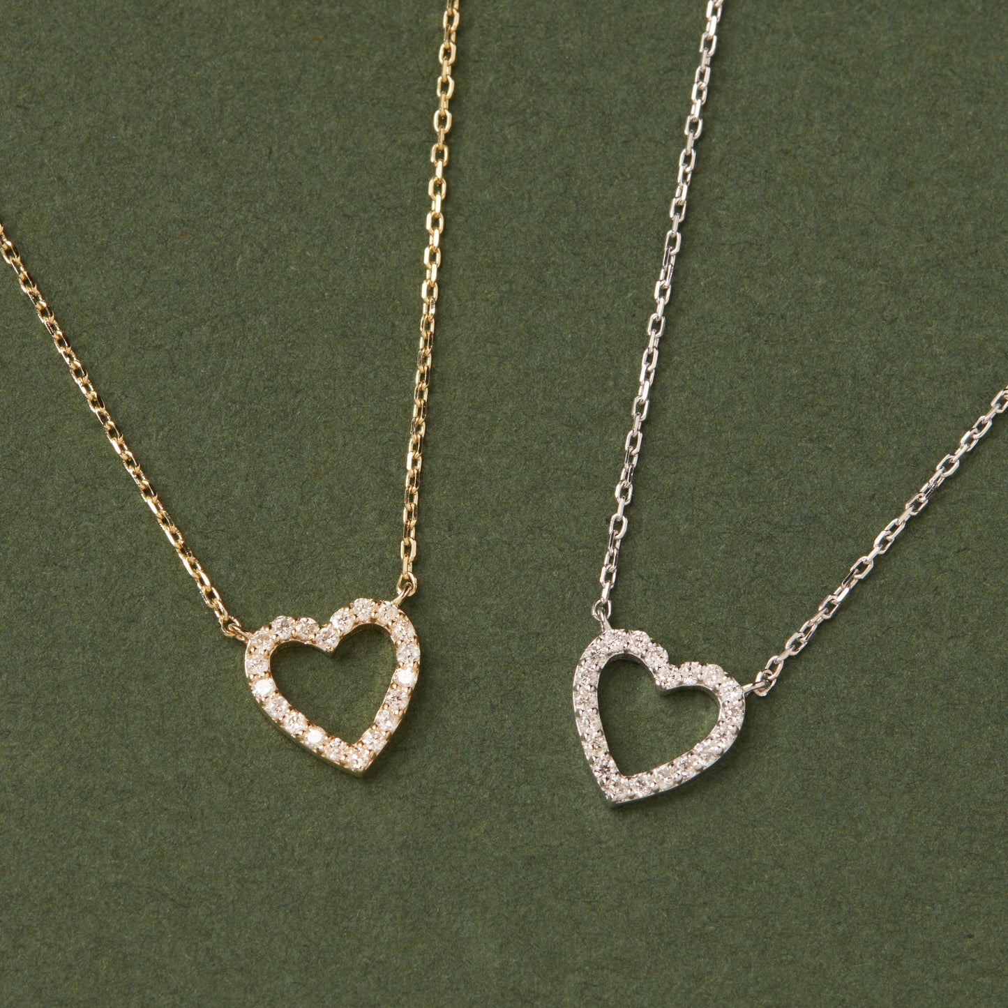 Diamond Open Heart Necklace