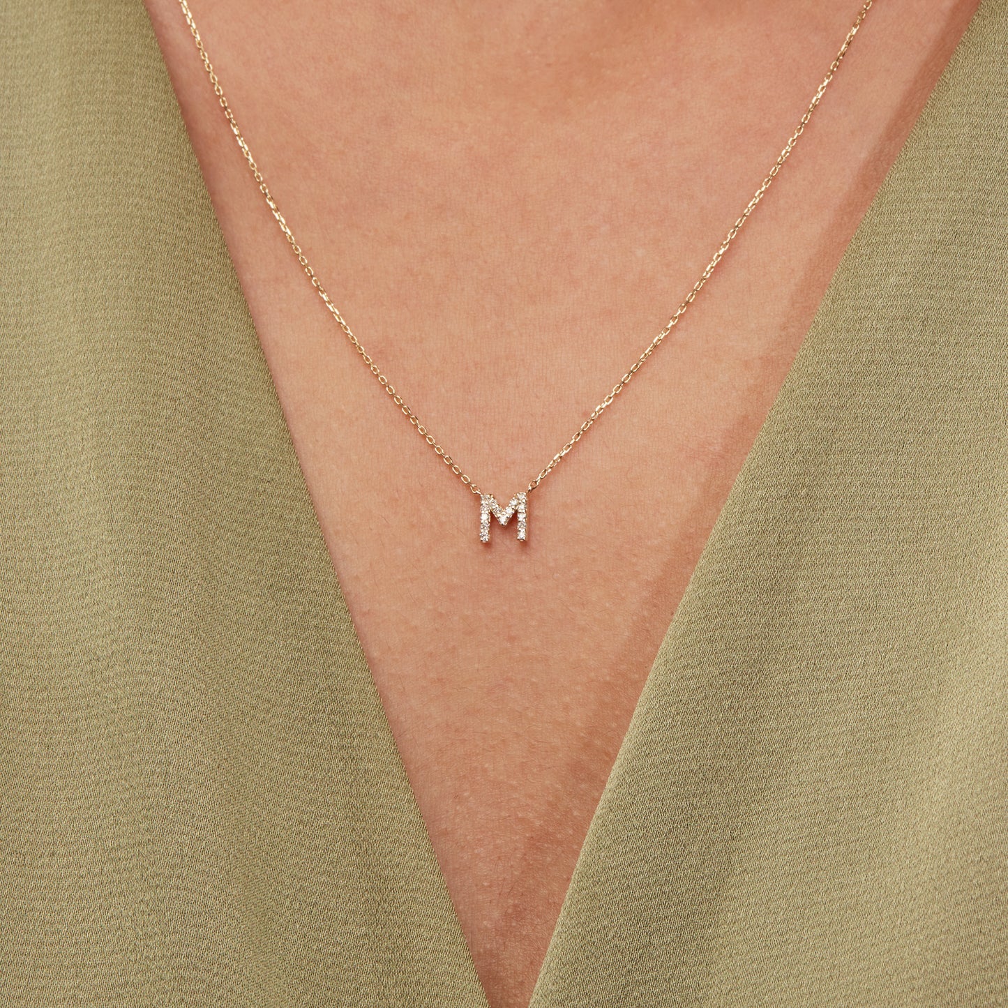 Diamond Initial Necklaces