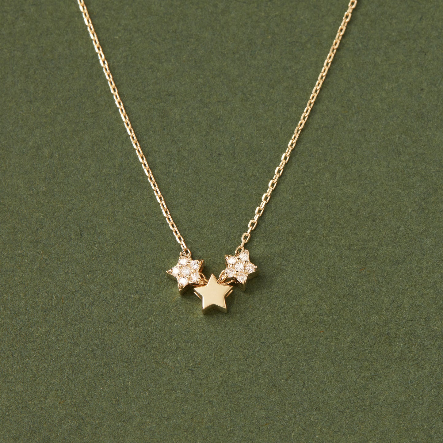 Diamond Three Stars Necklace