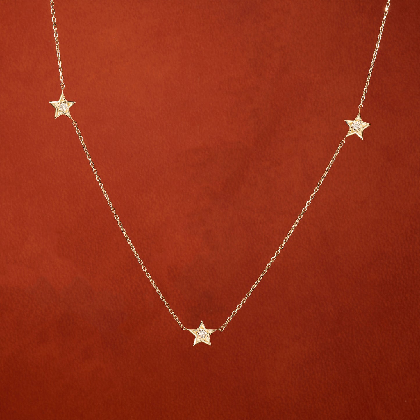 Diamond Station Stars Necklace