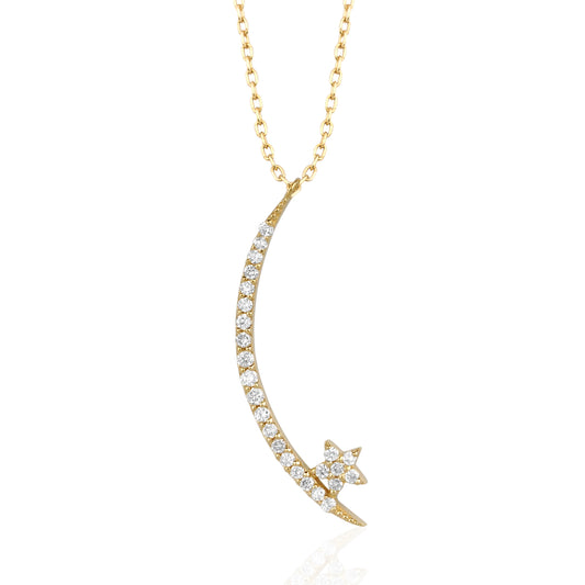 Diamond Moon & Star Necklace