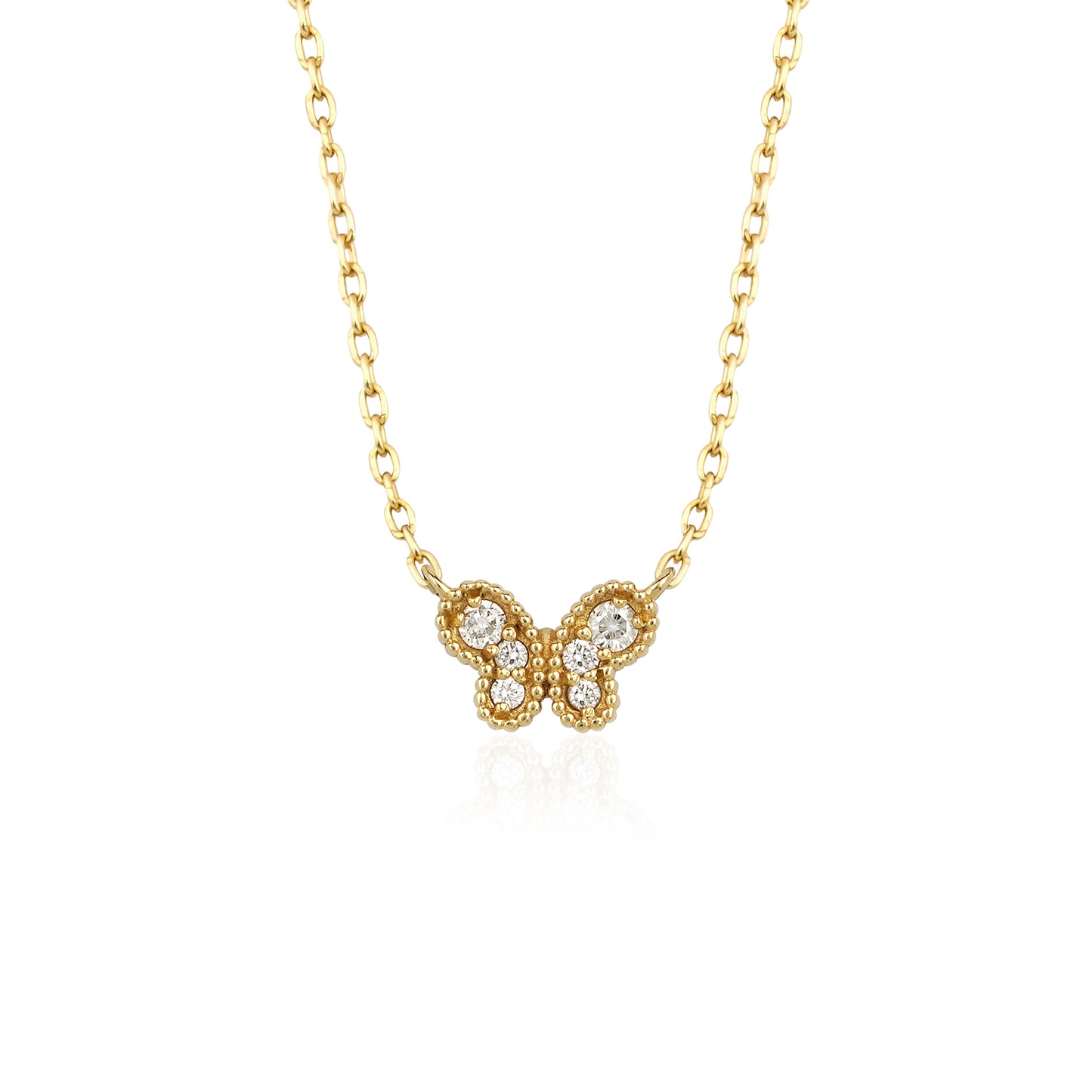 Diamond Tiny Butterfly Necklace