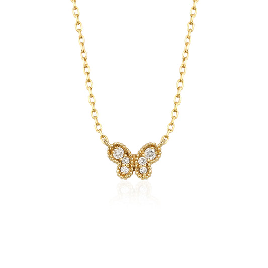 Diamond Tiny Butterfly Necklace