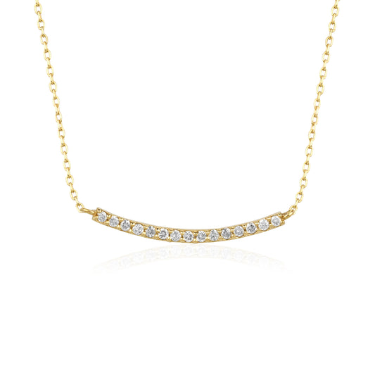 Diamond Curved Bar Necklace