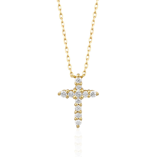 Diamond Small Cross Necklace