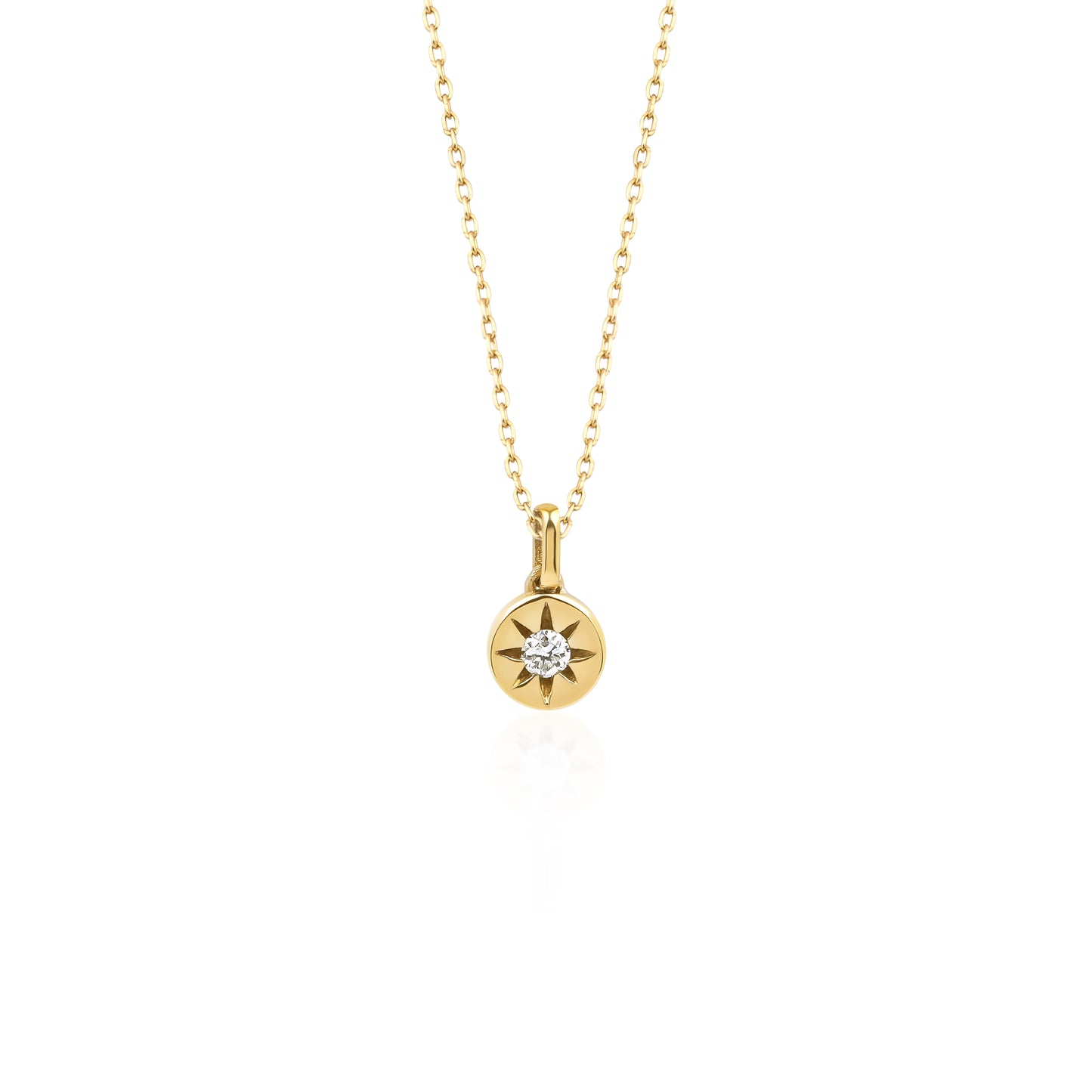 Diamond Coin Star Necklace