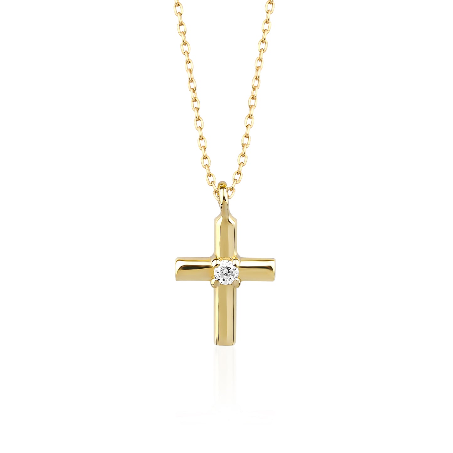 Diamond Thin Cross Necklace