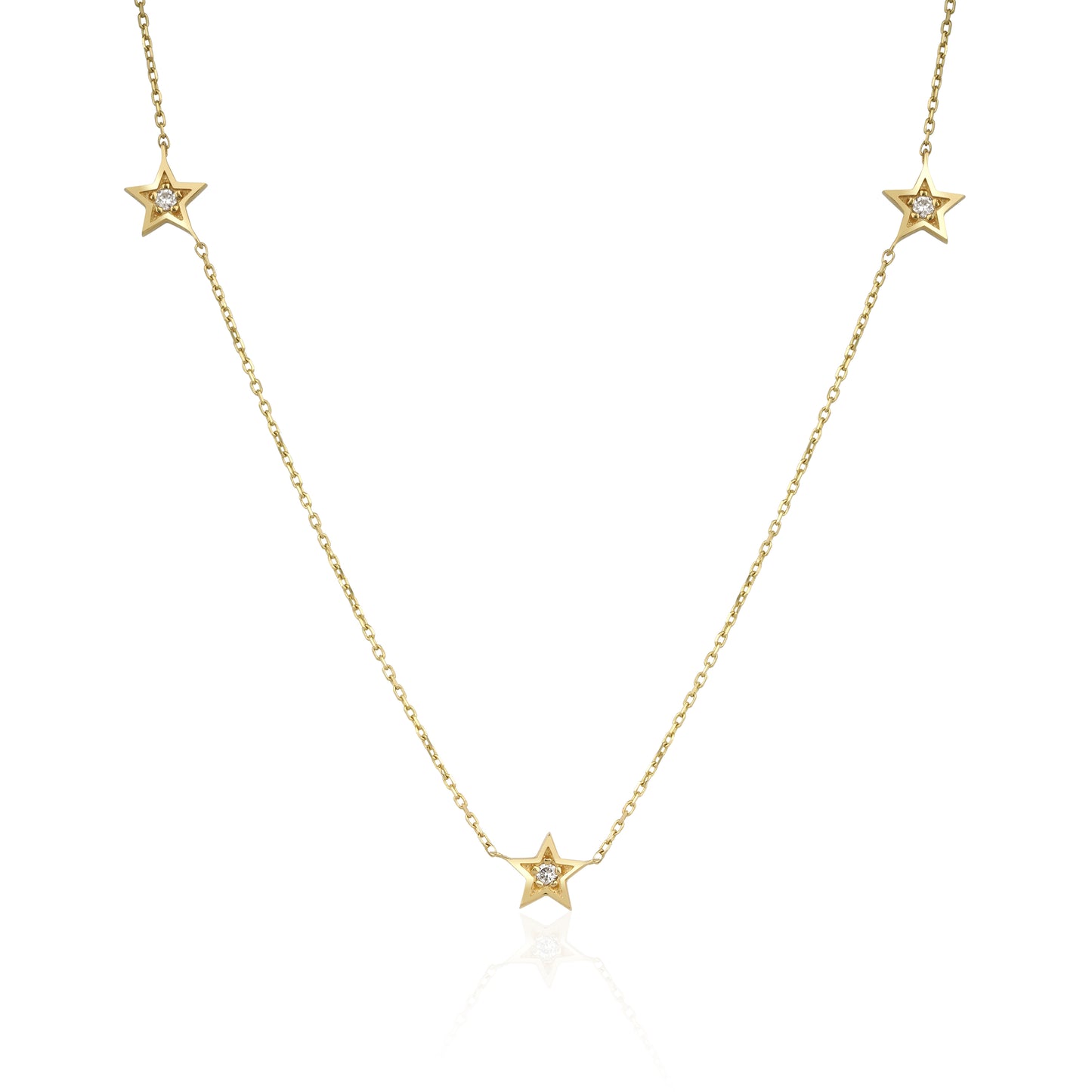 Diamond Station Stars Necklace