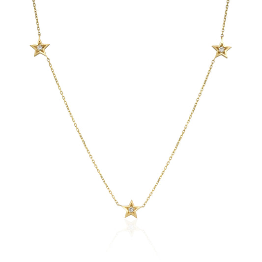 Diamond Station Stars Necklace