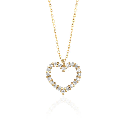 Diamond Wide Open Heart Necklace