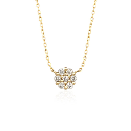 Diamond Circle Cluster Necklace