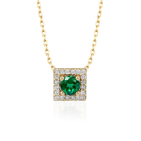 Square Emerald Necklace