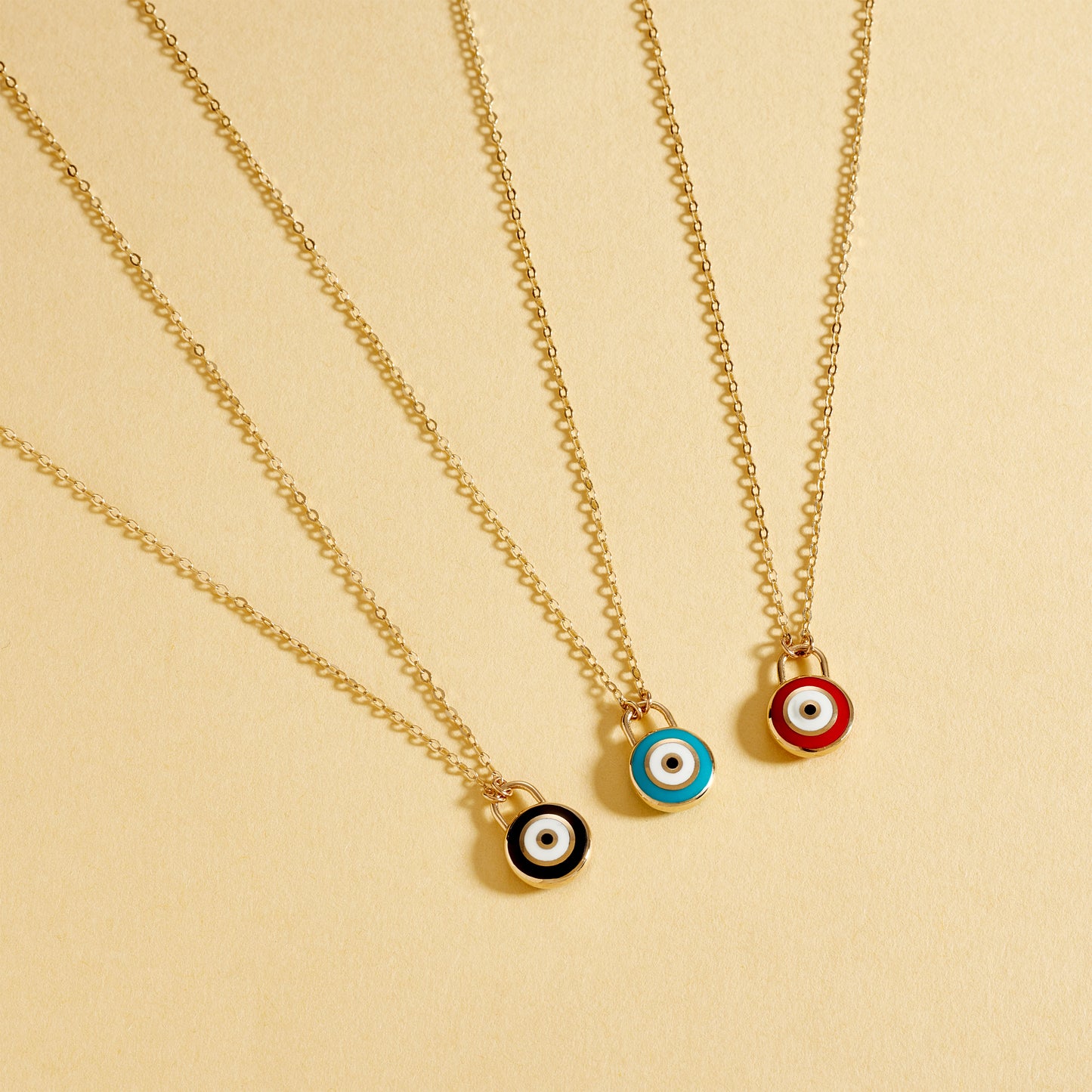 Lock Turquoise Evil Eye Necklace