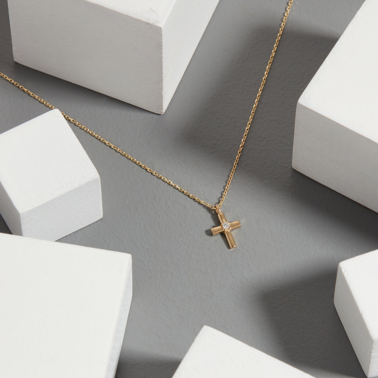 Diamond Thin Cross Necklace