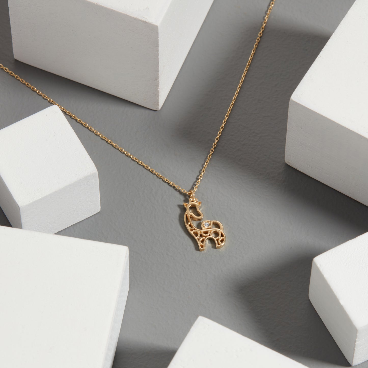 Diamond Giraffe Necklace