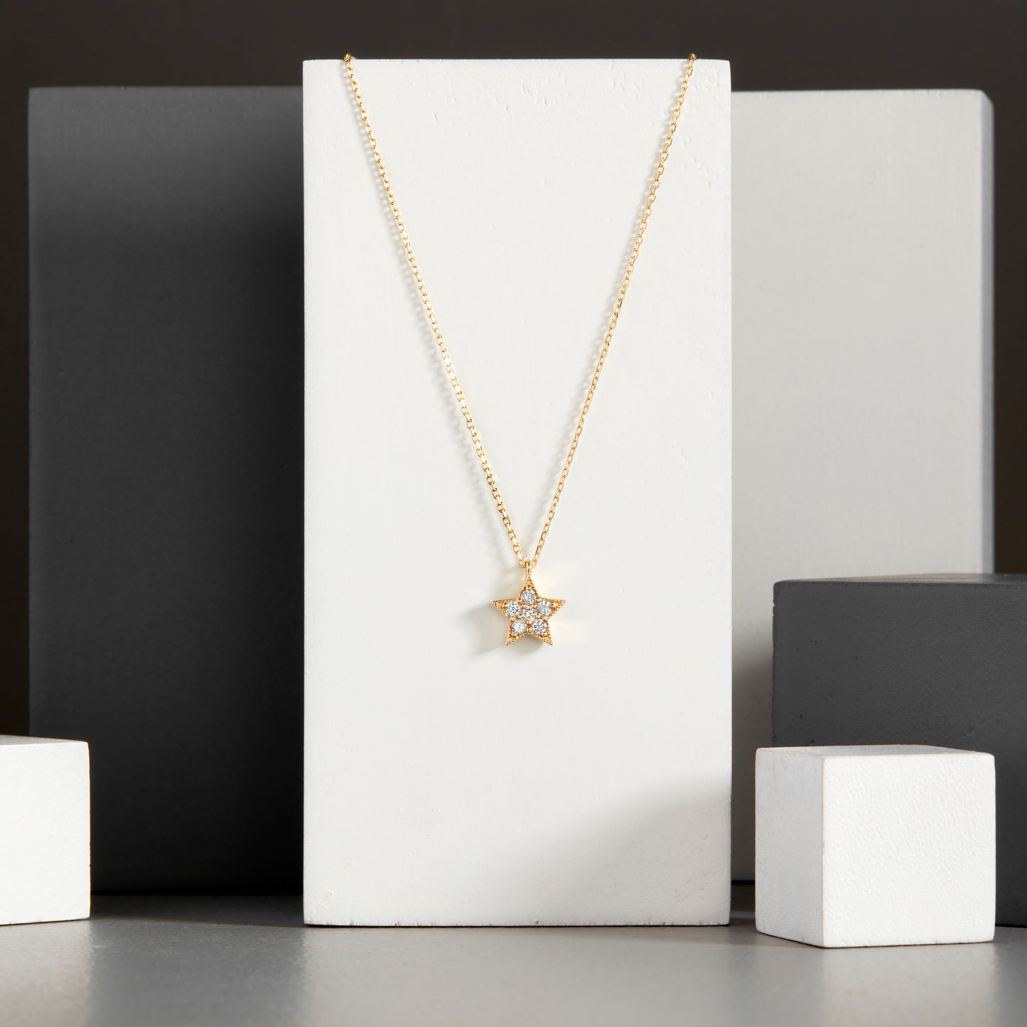 Diamond Two-Sided Star Necklace