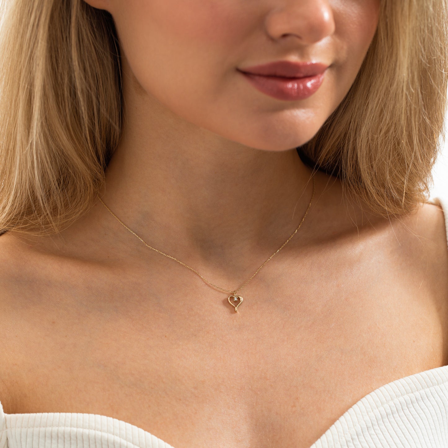 Diamond Dainty Heart Necklace