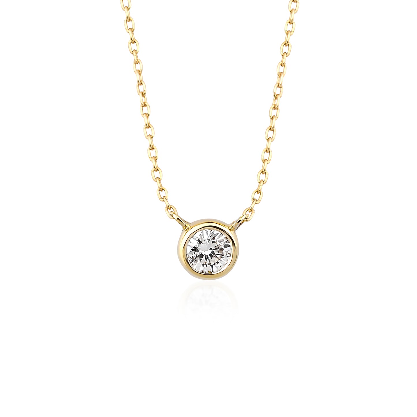 Circle Diamond Solitaire Necklace