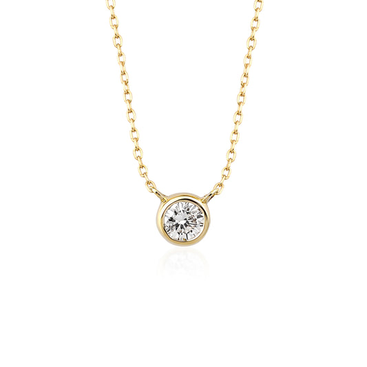 Circle Diamond Solitaire Necklace