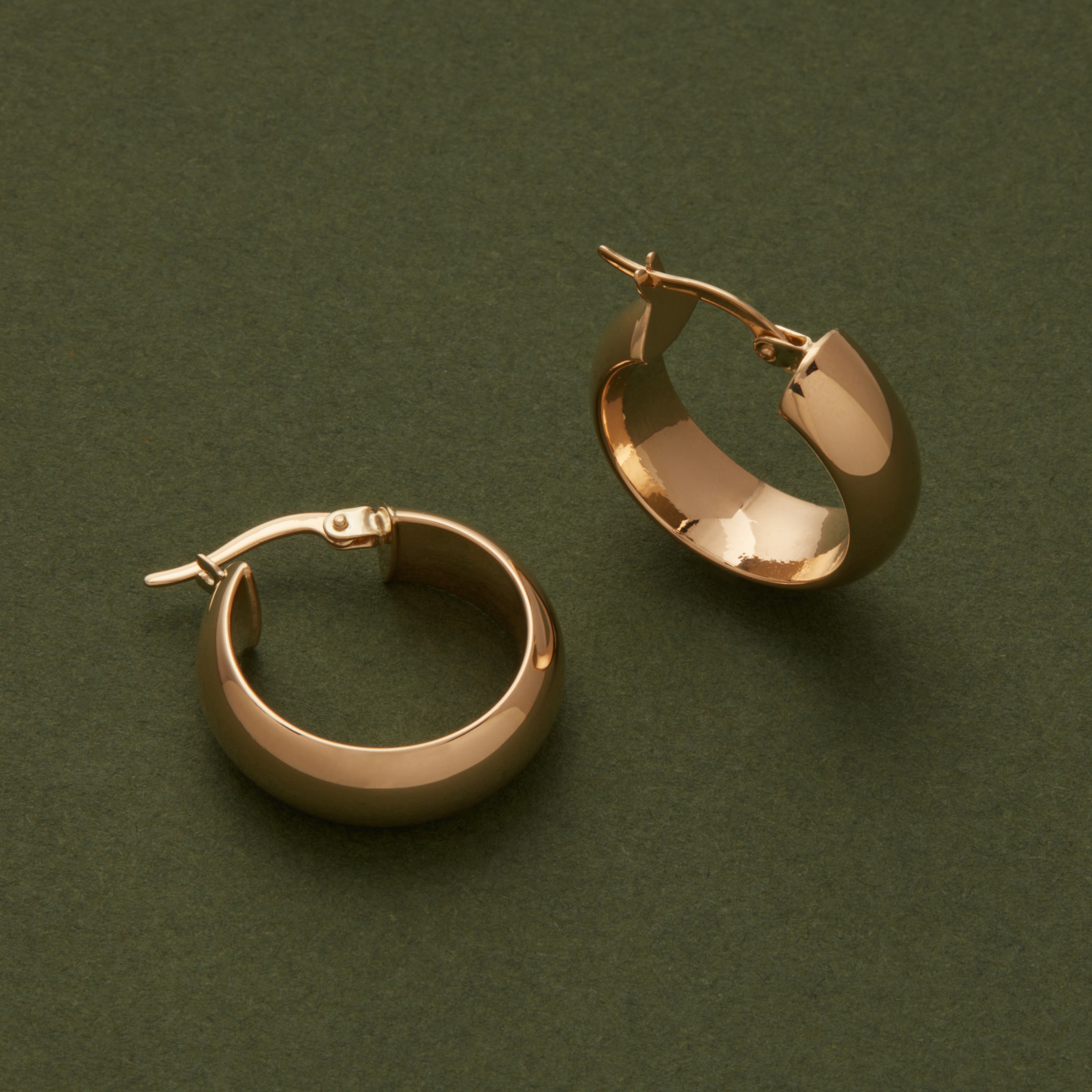 Genuine gold hoop on sale earrings