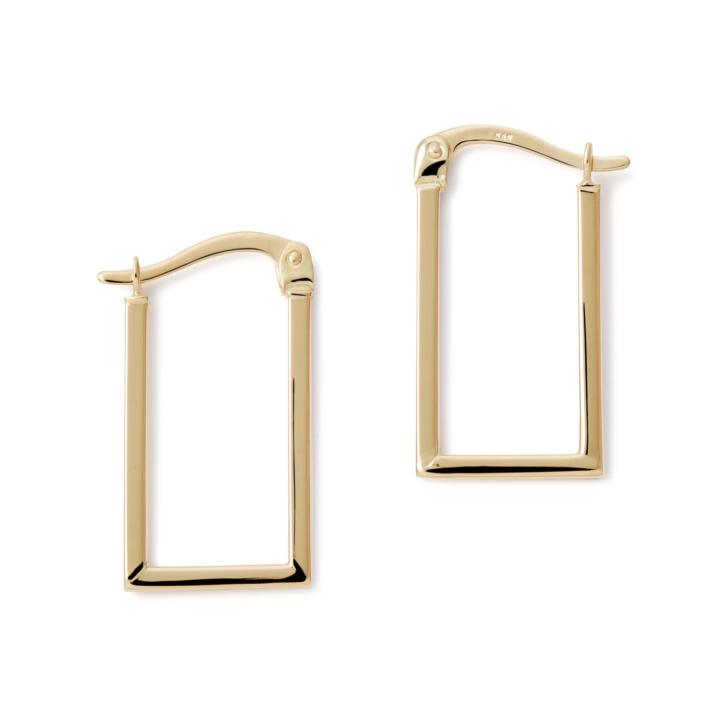 Rectangular Flat Hoop Earrings