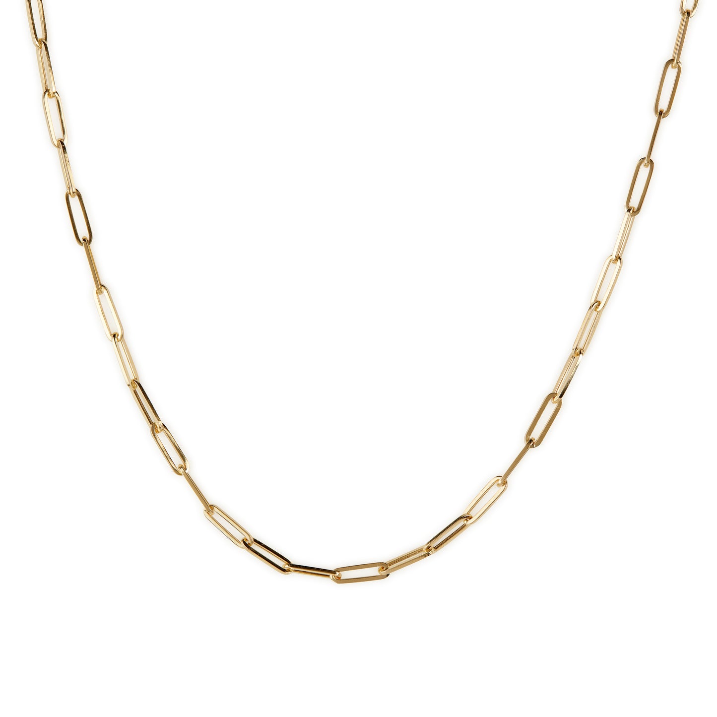 14k solid gold chain, 14k gold chain, solid gold chain, solid gold necklace, gold paperclip chain, 14k gold necklace, 14k paperclip chain, long link chain, rectangle link chain, 14k gold link chain, link chain necklace, layered necklace, gold necklace women, 