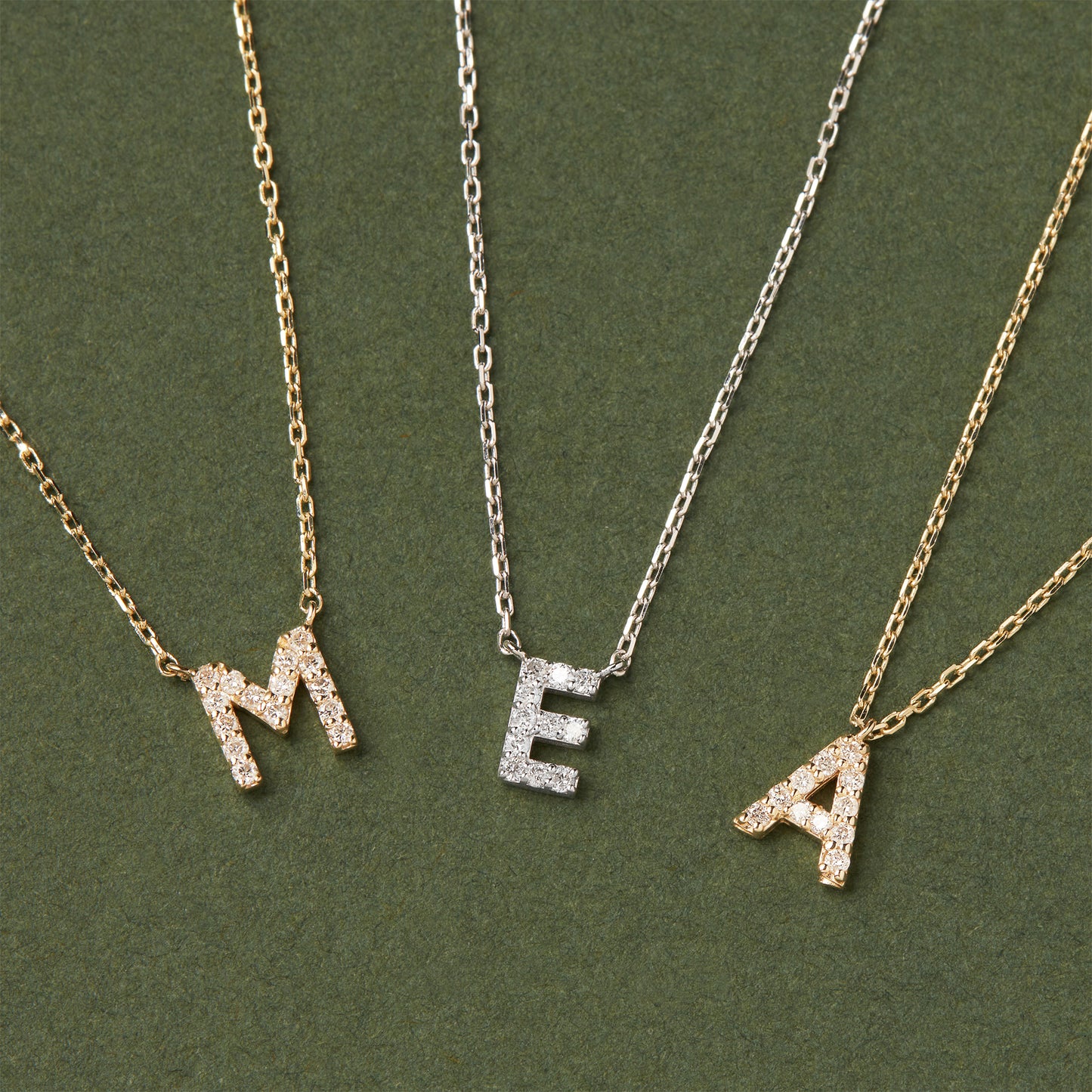 Diamond Initial Necklaces