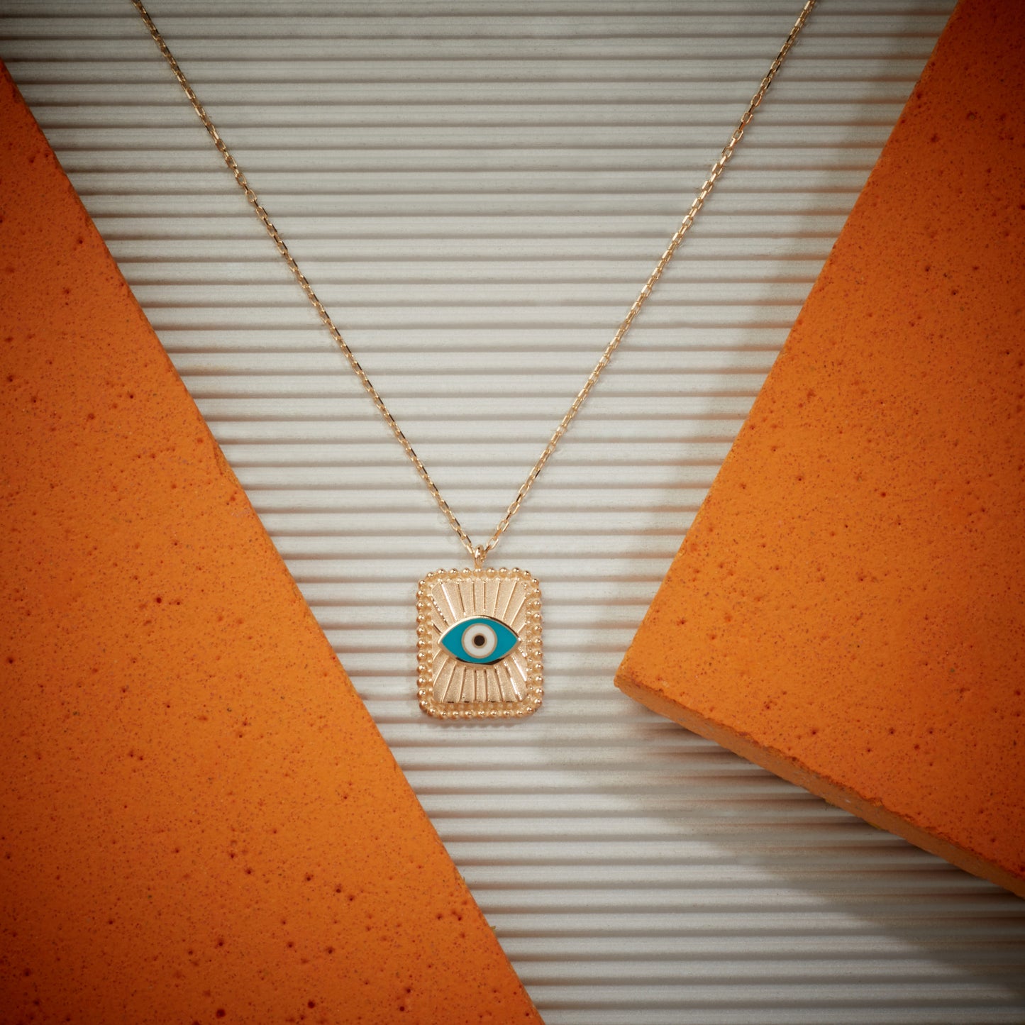 protection necklace, evil eye necklace, evil eye jewelry, solid gold pendant, solid gold necklace, 14k gold necklace, solid gold evil eye, blue gold evil eye, square evil eye gold, evil eye pendant, evil eye amulet, gold necklace womens, kabbalah necklace, 