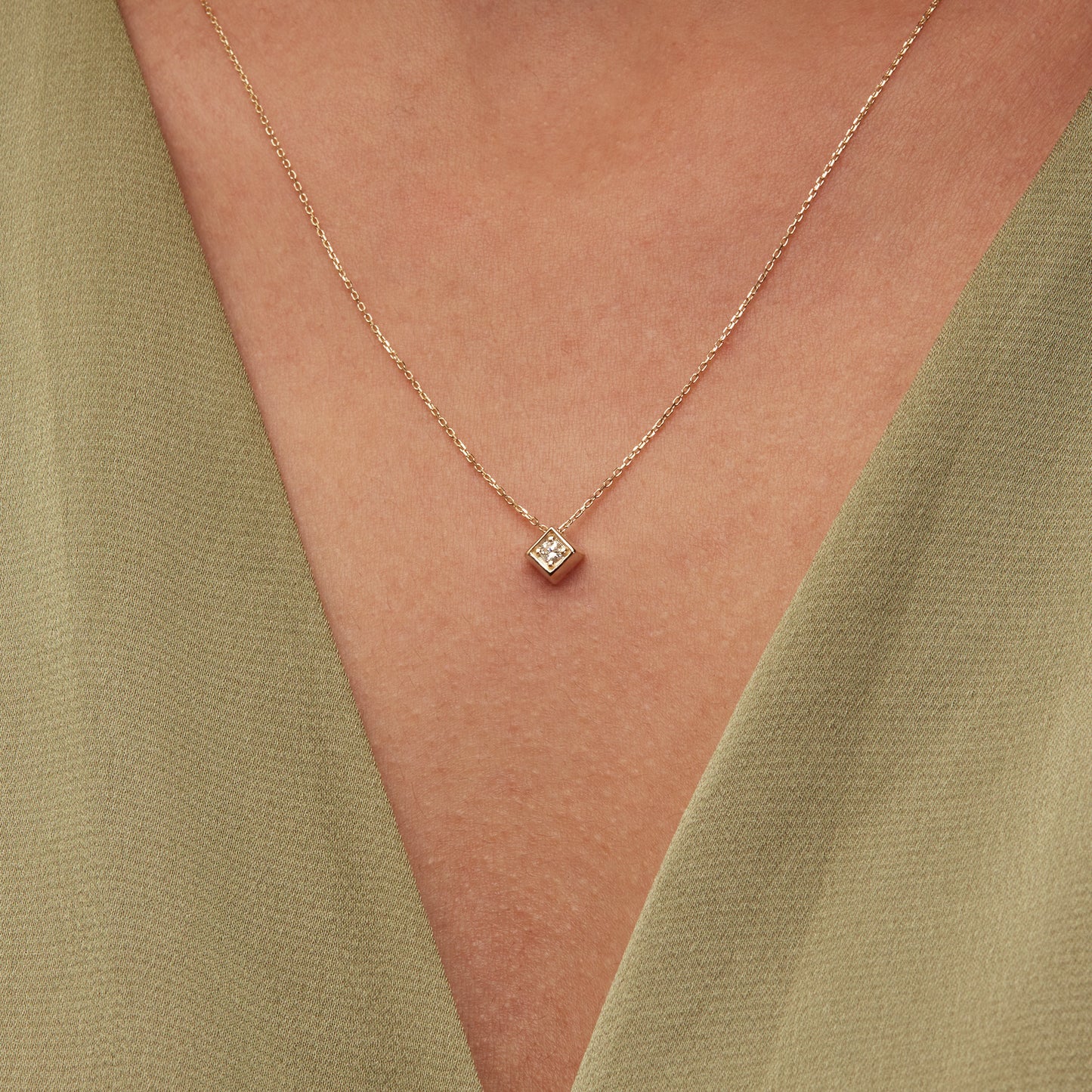 Diamond Square Necklace