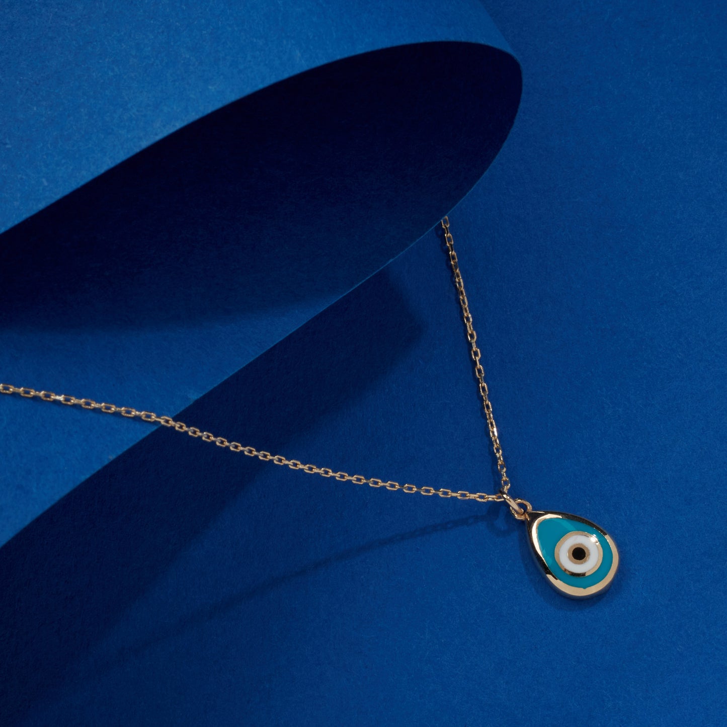 protection necklace, evil eye necklace, evil eye jewelry, solid gold pendant, solid gold necklace, 14k gold necklace, solid gold evil eye, turquoise evil eye, teardrop evil eye, evil eye pendant, gold drop evil eye, gold necklace womens, kabbalah necklace, 