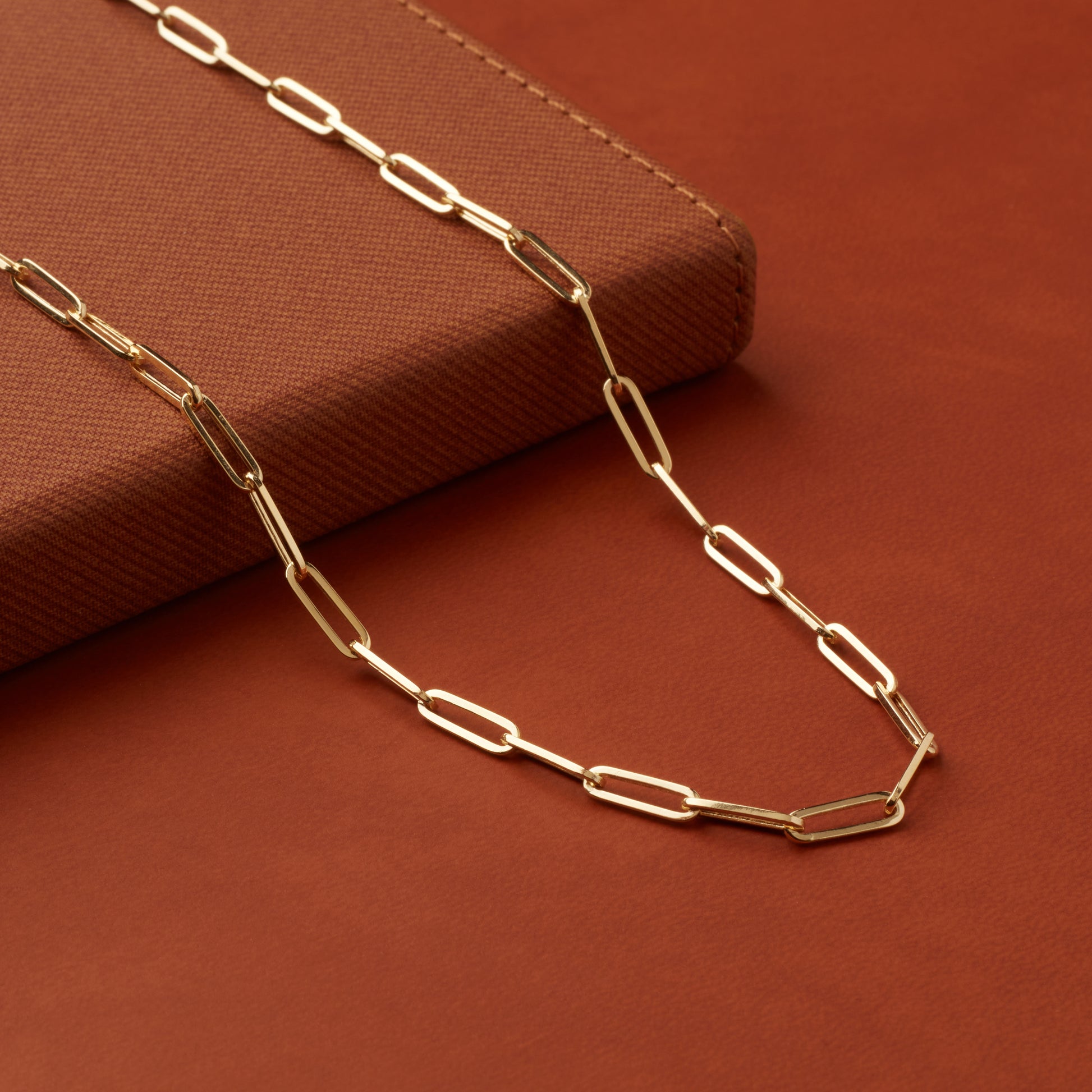 14k solid gold chain, 14k gold chain, solid gold chain, solid gold necklace, gold paperclip chain, 14k gold necklace, 14k paperclip chain, long link chain, rectangle link chain, 14k gold link chain, link chain necklace, layered necklace, gold necklace women, 