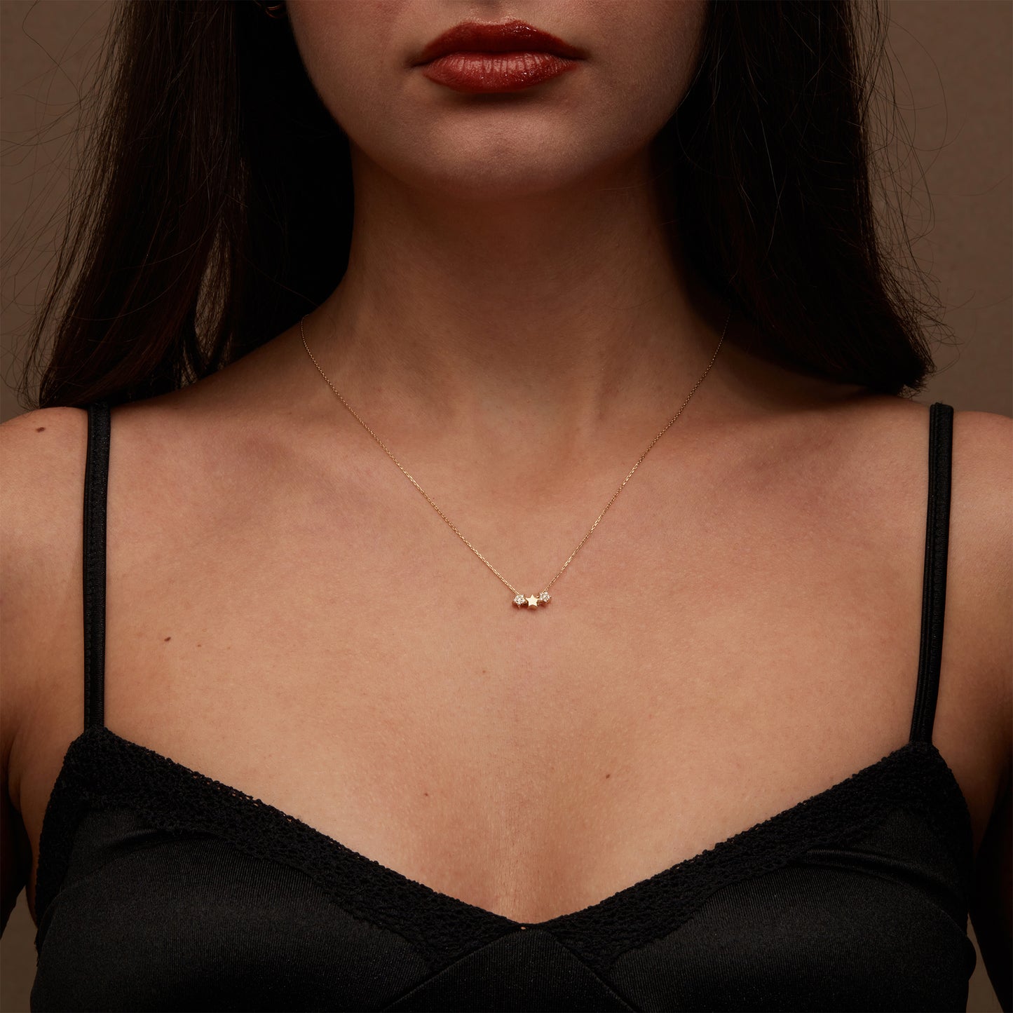 Diamond Three Stars Necklace