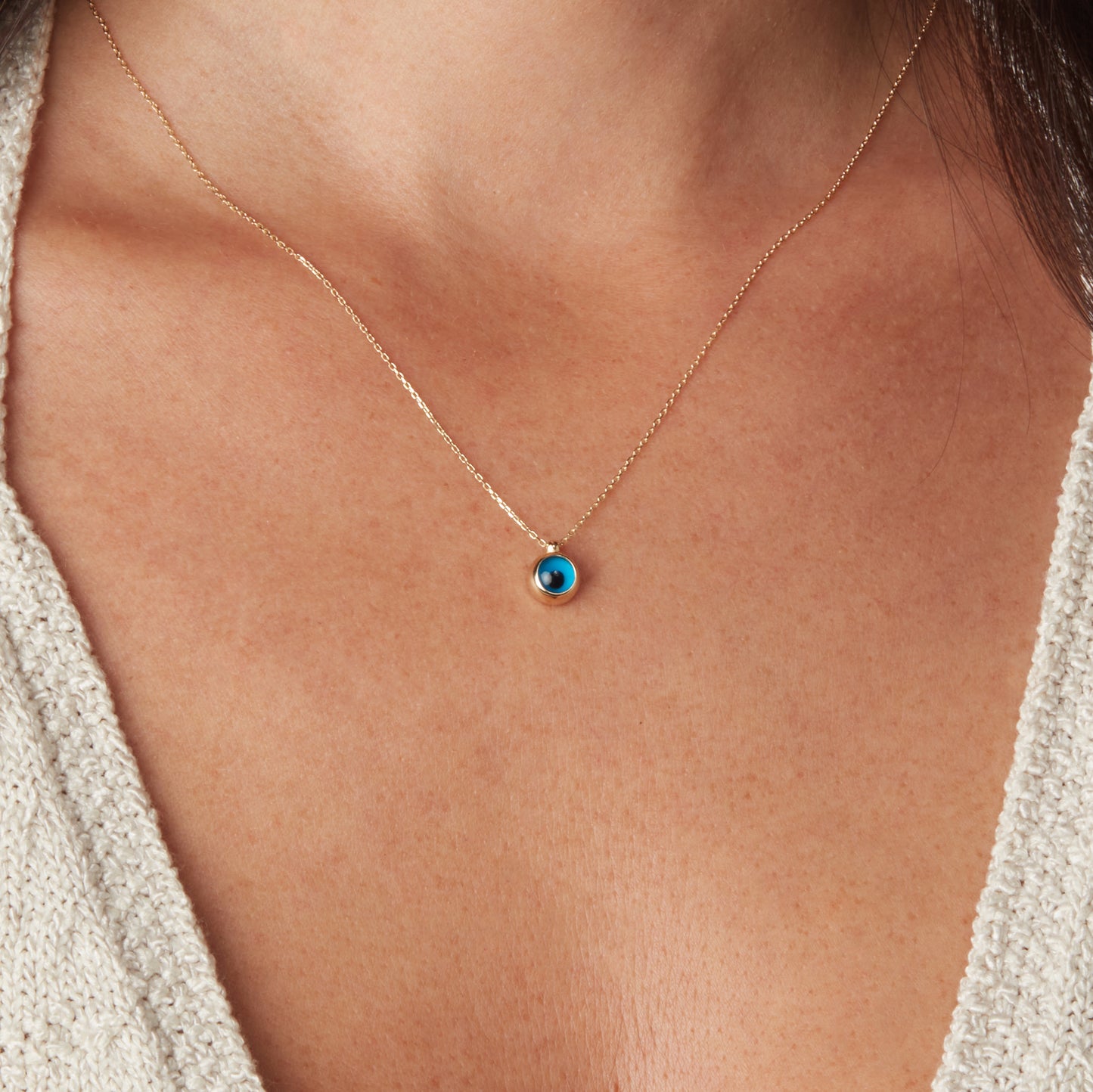 Small Sealed Evil Eye Necklace