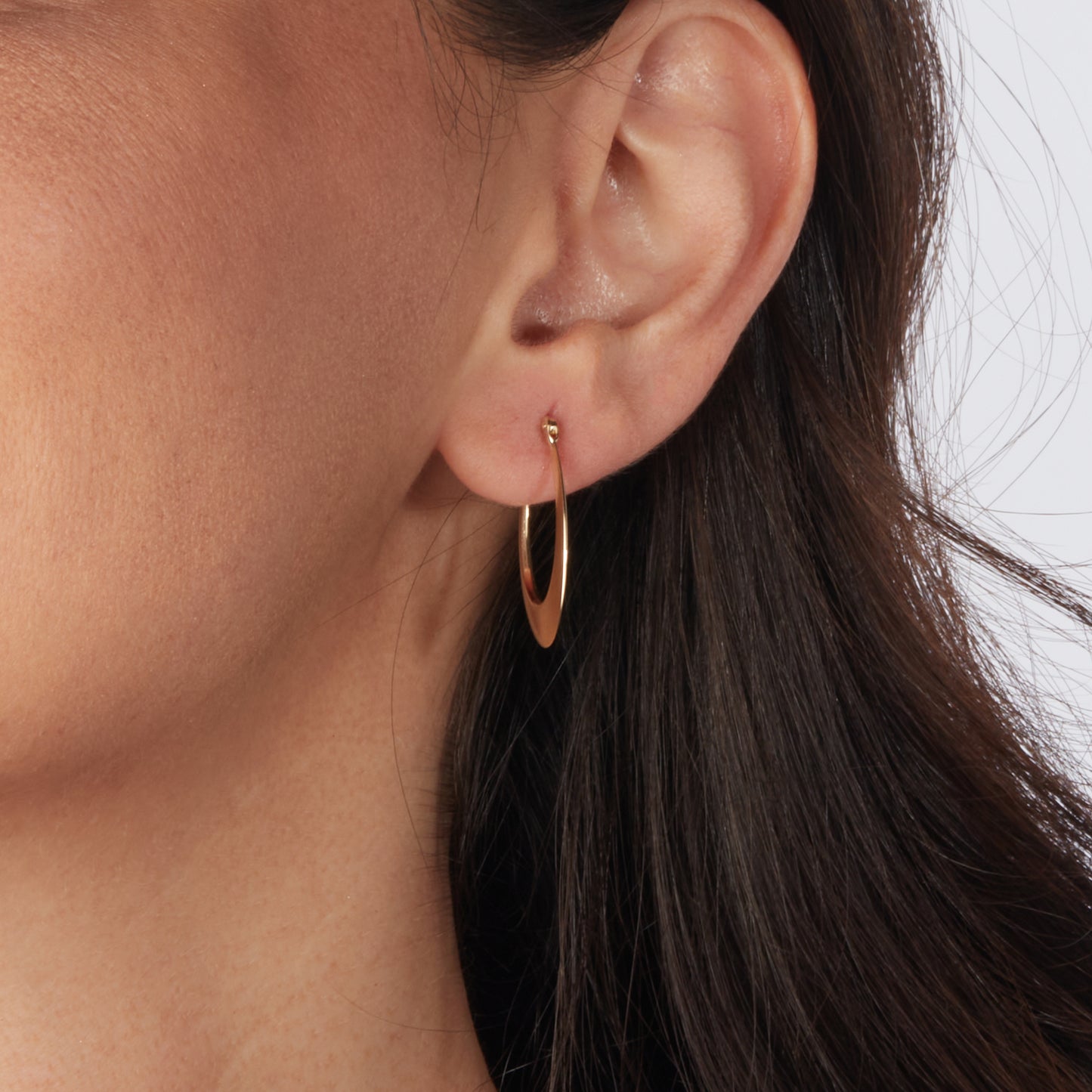 Oval Moon Hoop Earrings