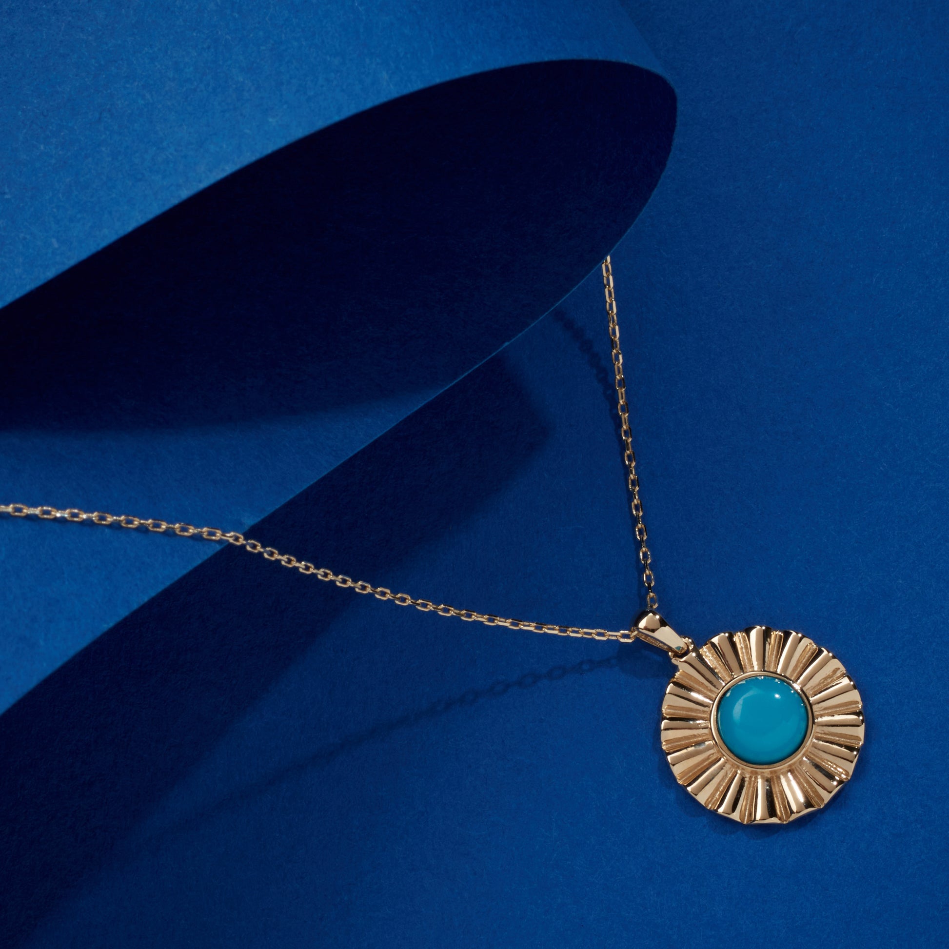 14k gold necklace, gold necklace women, solid gold necklace, tuquoise jewelry, gold sun necklace, 14k gold sun pendant, real gold sun charm, turquoise necklace, vintage gold pendant, turqoise gemstone, sun rays necklace, starburst necklace, sunshine necklace, 